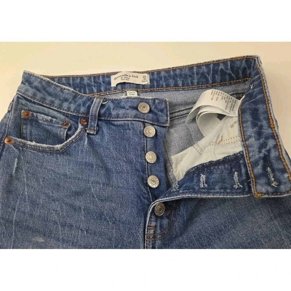 Abercrombie Skinny High‎ Rise Curve Love Jeans 25/0R – Distressed Denim